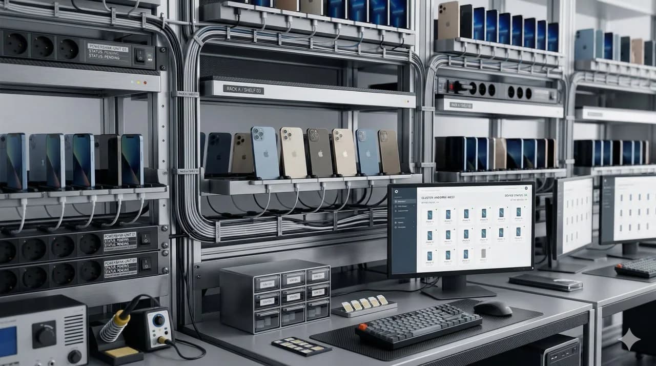 Cómo montar una granja de iPhones: hardware, software y operación