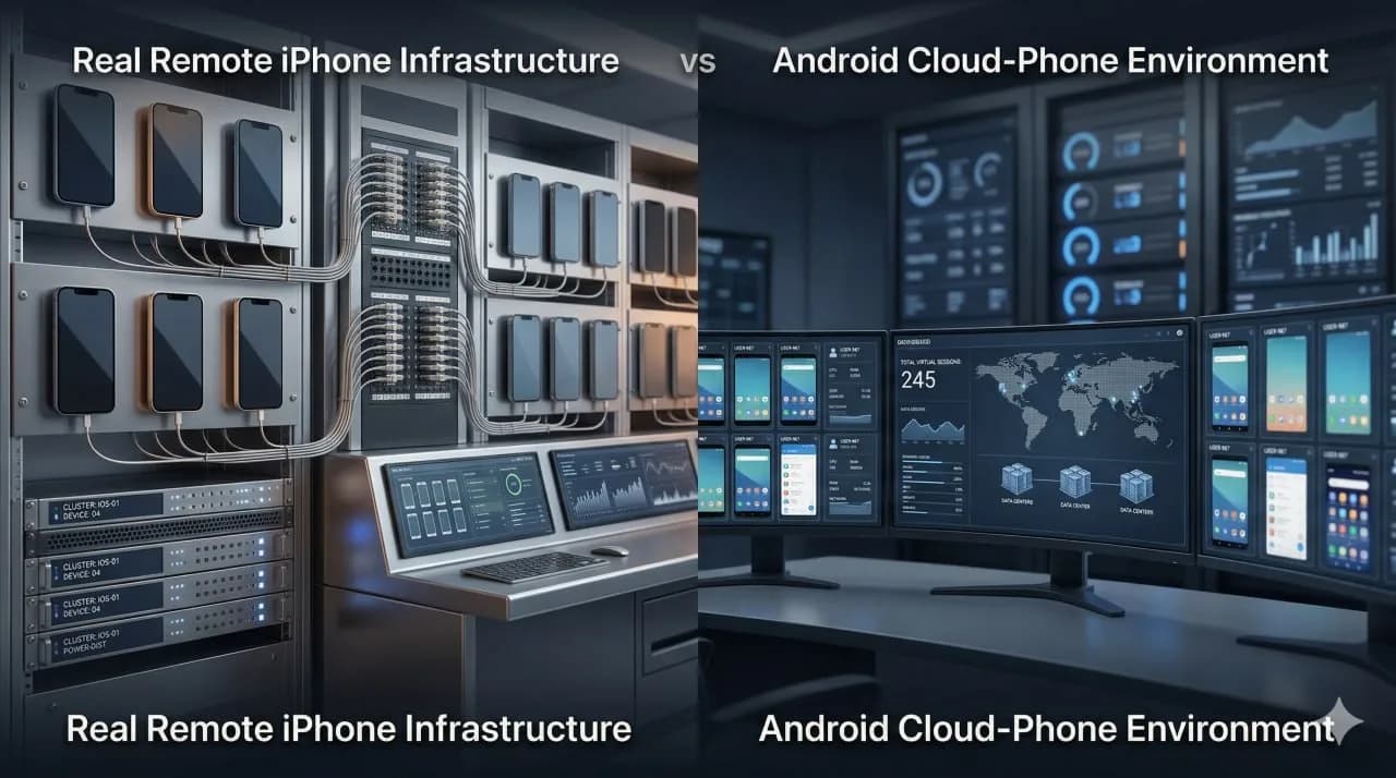 iRemotech vs GeeLark : vrais iPhones vs Android cloud phones