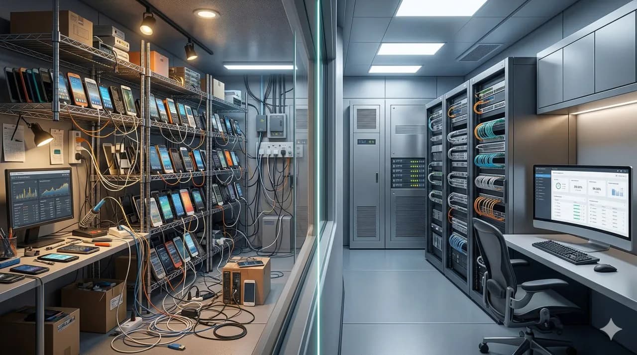 Phone farm vs cloud phone : le vrai comparatif de coût